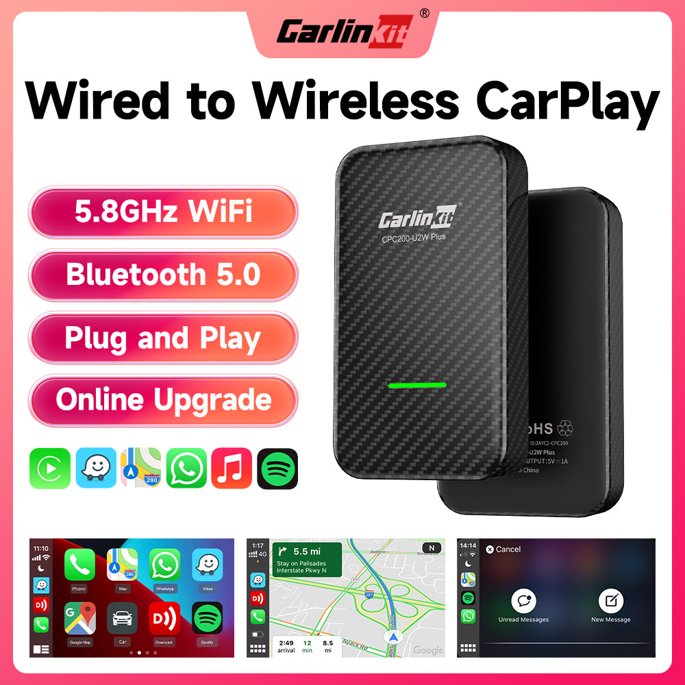 CarlinKit 5.0 CarPlay Android Auto Wireless Adapter Portable Dongle for OEM  Car Radio with Wired CarPlay/Android Auto Color: Wired to Wireless