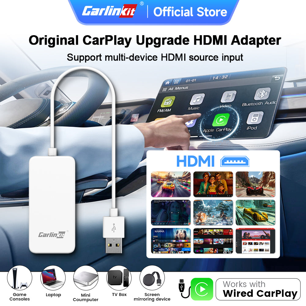 Carlinkit New Smart USB HDMI Adapter-Car 4K HD Output Video Dongle Support  TV Streaming Stick Entertainment Watch Movies, Shows, and Live TV in 1080p,  ...