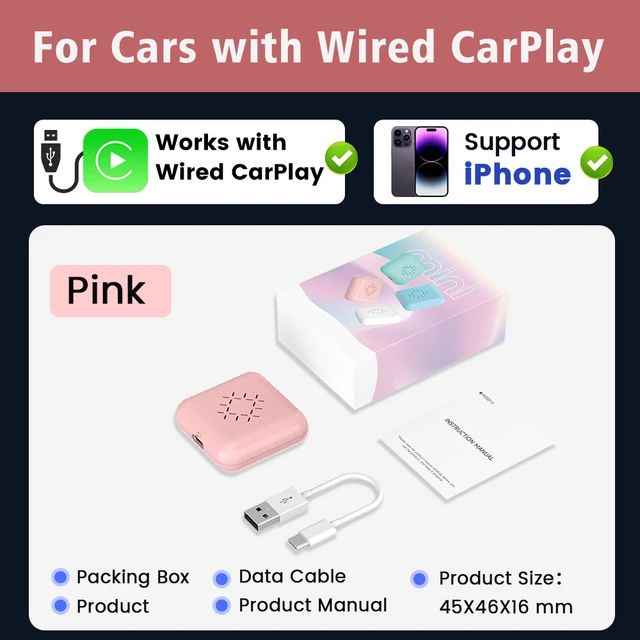 Carlinkit Portable Wireless CarPlay Auto Connect Wireless Adapter Smart Mini Box Wired To Wireless Dongle Plug And Play Online Upgrade