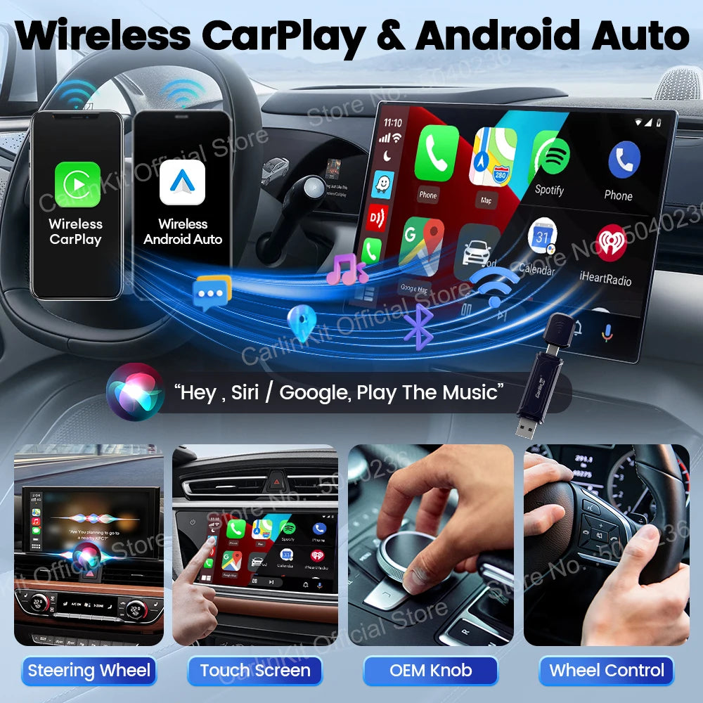 CarlinKit MINI SE Pro Wireless Adapter Smart Wireless CarPlay Android Auto USB Dongle WiFi Bluetooth Auto Connection OTA Upgrade