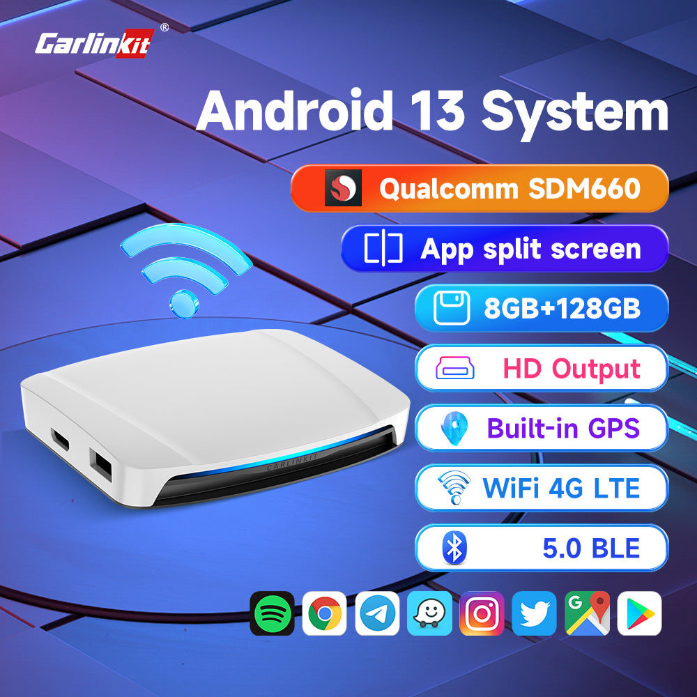 2024 New CarlinKit Android 13 CarPlay AI Box HDMI Wireless CarPlay 