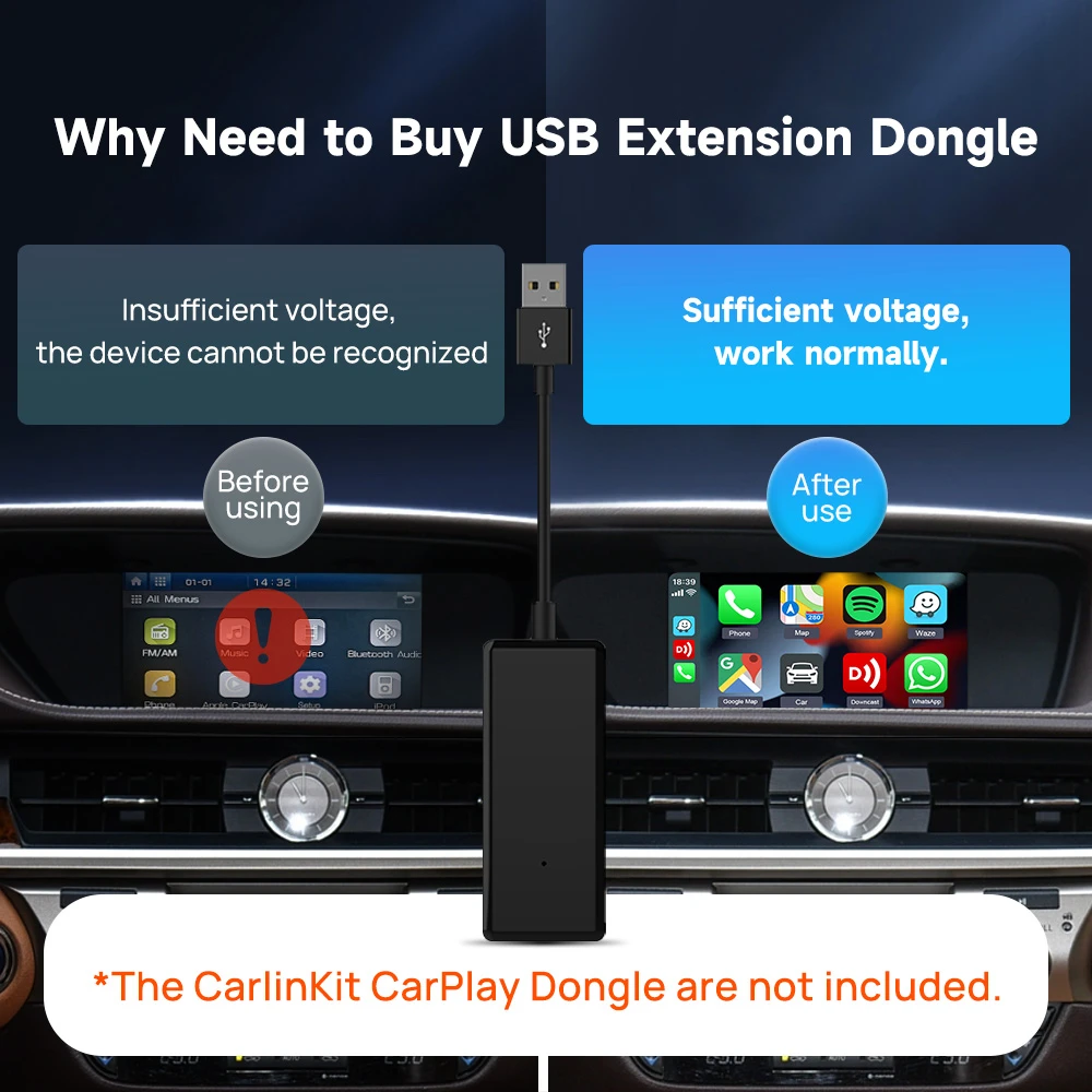 Carlinkit – Dongle USB sans fil CarPlay, boîte automatique Android,  Mirrorlink filaire pour écran Android de rechange, lecteur multimédia de  voiture