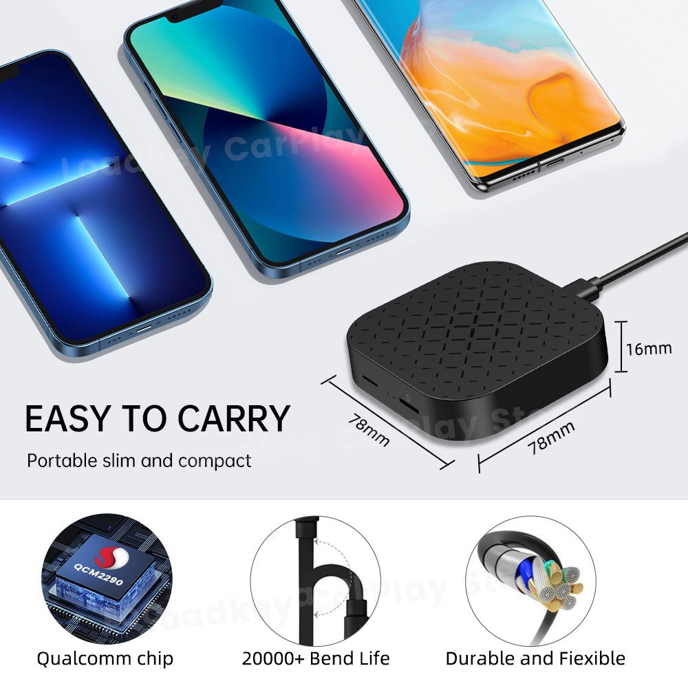 Carplay Android Auto Car AI Box Wired To Wireless Adapter 5.0G  Bluetooth-compatible 5.0 Plug and Play for Wired Android Auto