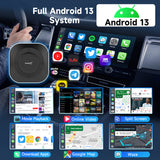 2024 Carlinkit Ai Box S2C LED Android Wireless Carplay adapter Android 13 Qualcomm 6115 8-cores 64G Smart Tv Box For Netflix IPTV