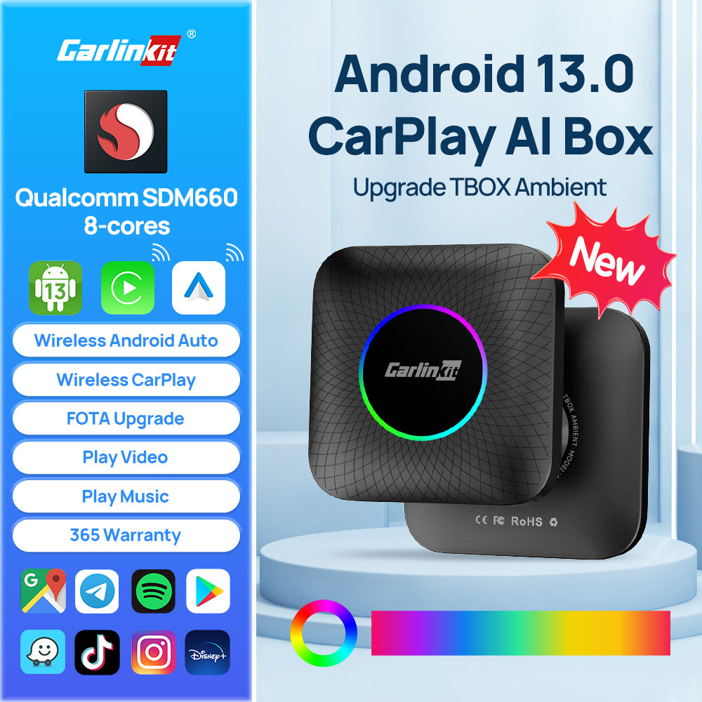 2024 CarlinKit CarPlay AI Box Android 13.0 QCM6225 8-Core Android
