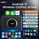 128GB Carlinkit Smart Tv Box Android 13 Wireless Carplay QCM 6125 Wireless Android Auto 8-Cores Play Video For Youtube Netflix