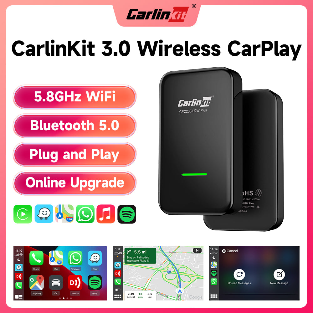Wireless CarPlay Adapter for iPhone, Plug & Play Apple CarPlay Wireless  Adapter Stick for iOS, 5.8GHz WiFi Bluetooth, Wireless Connection to  Factory