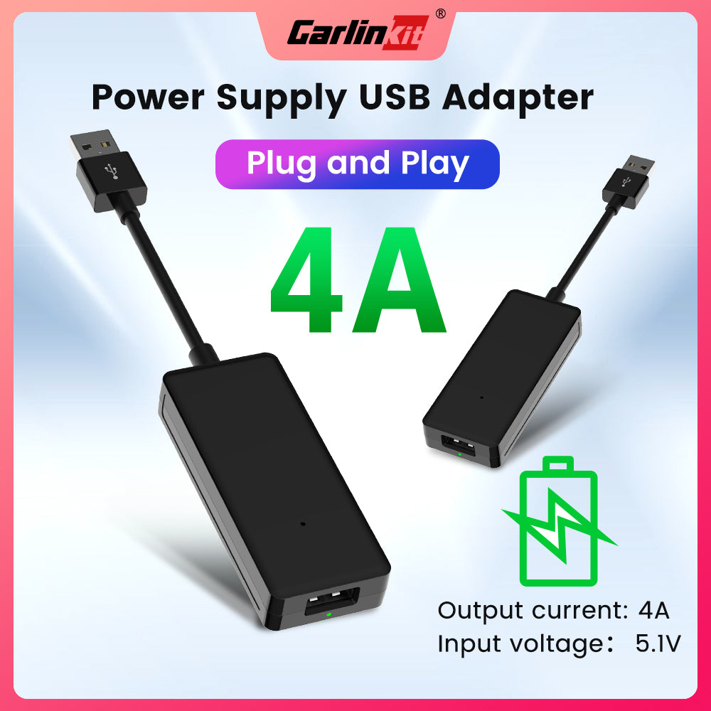 12V Wireless CarPlay AI Box Power Cable Android Auto Converter Two-Point  Line USB Port Power Supply Cable Car Adapter Cord - AliExpress