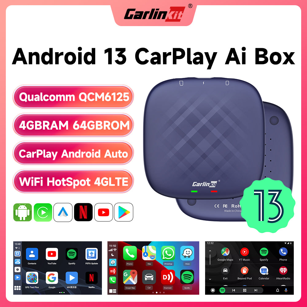 CarlinKit 2023 Android 13 Carplay Ai Box 4G+64G 8 Core Wireless Androi – Carlinkit  Wireless CarPlay Official Store