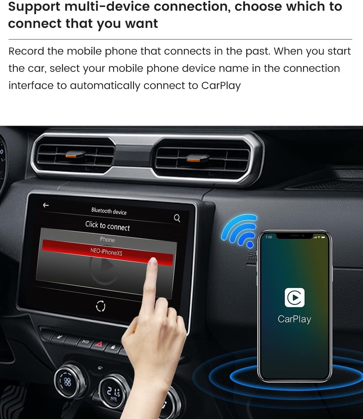 CarlinKit A2A Android Auto Wireless Adapter Plug and Play Wireless Android  Auto Dongle for OEM AndroidAuto Compatibled Cars 4.0