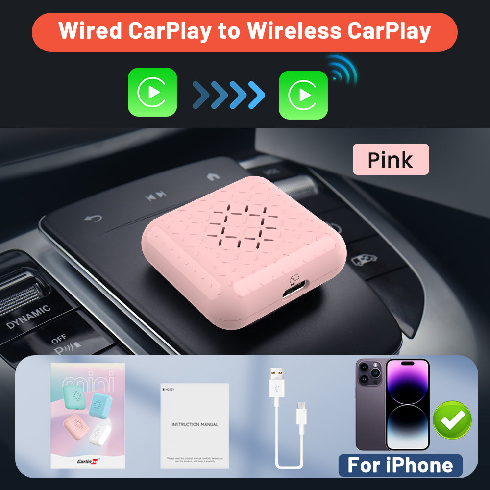 Wired to Wireless CarPlay Adapter for iPhone Dual Wifi Phone  Bluetooth-compatible Car Navigation USB Type C CarPlay Converter